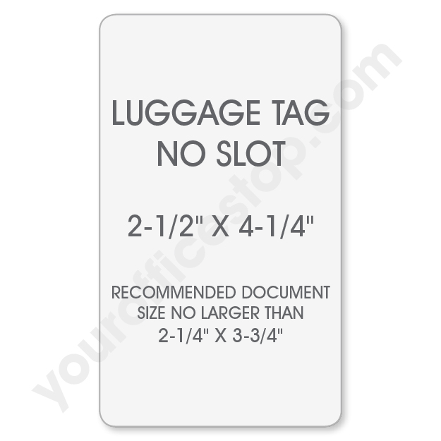 Luggage Tag Size Laminating Pouch